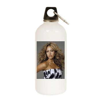 Jessica Alba White Water Bottle With Carabiner