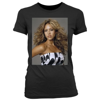 Jessica Alba Women's Junior Cut Crewneck T-Shirt