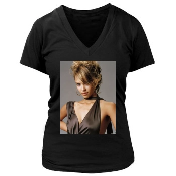 Jessica Alba Women's Deep V-Neck TShirt