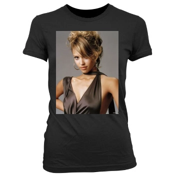 Jessica Alba Women's Junior Cut Crewneck T-Shirt