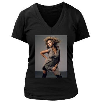 Jessica Alba Women's Deep V-Neck TShirt