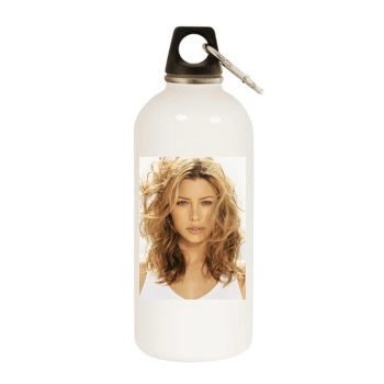 Jessica Biel White Water Bottle With Carabiner