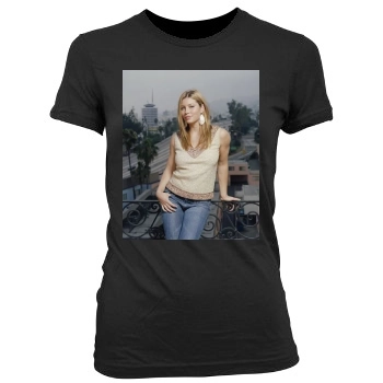 Jessica Biel Women's Junior Cut Crewneck T-Shirt