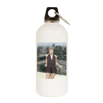 Jessica Biel White Water Bottle With Carabiner