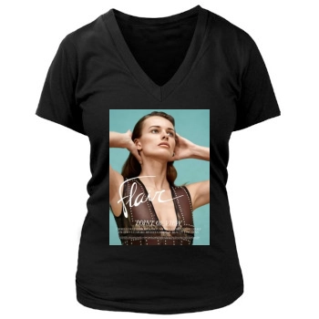 Edita Vilkeviciute Women's Deep V-Neck TShirt