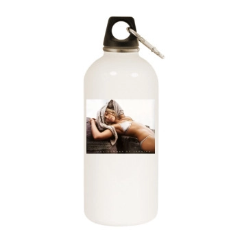 Jessica Biel White Water Bottle With Carabiner