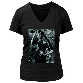 Edita Vilkeviciute Women's Deep V-Neck TShirt