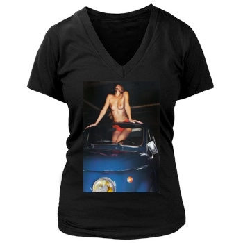 Edita Vilkeviciute Women's Deep V-Neck TShirt