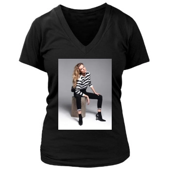 Edita Vilkeviciute Women's Deep V-Neck TShirt