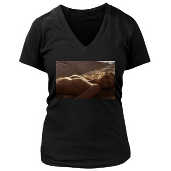 Edita Vilkeviciute Women's Deep V-Neck TShirt