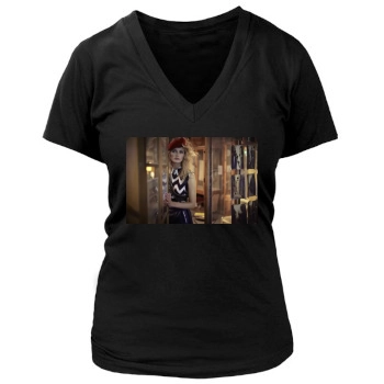 Edita Vilkeviciute Women's Deep V-Neck TShirt