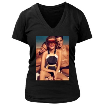 Edita Vilkeviciute Women's Deep V-Neck TShirt