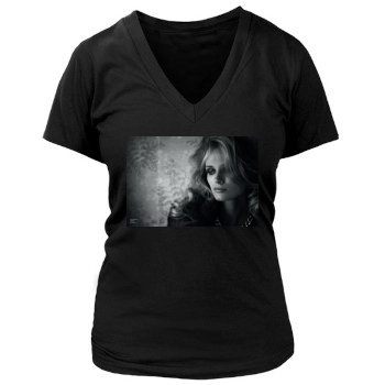 Edita Vilkeviciute Women's Deep V-Neck TShirt