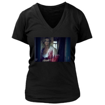 Edita Vilkeviciute Women's Deep V-Neck TShirt