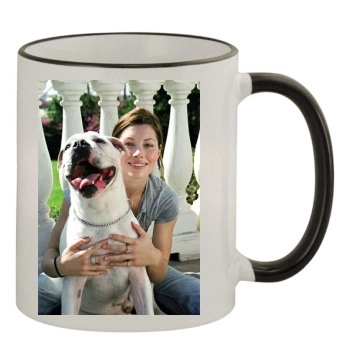 Jessica Biel 11oz Colored Rim & Handle Mug