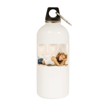 Jessica Biel White Water Bottle With Carabiner