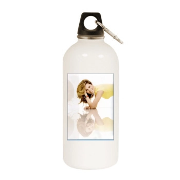 Jessica Biel White Water Bottle With Carabiner