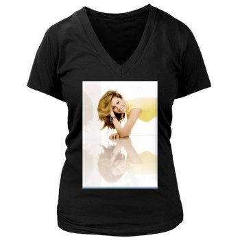 Jessica Biel Women's Deep V-Neck TShirt