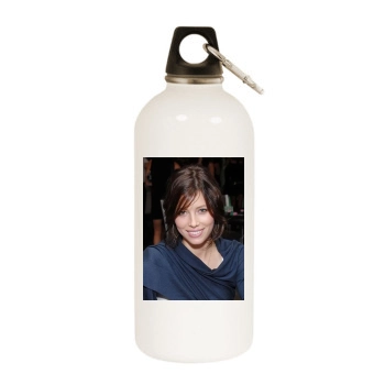 Jessica Biel White Water Bottle With Carabiner