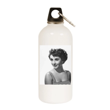 Elizabeth Taylor White Water Bottle With Carabiner