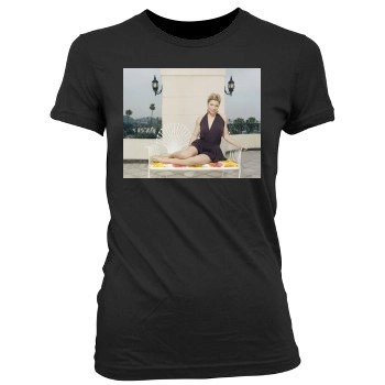 Jessica Biel Women's Junior Cut Crewneck T-Shirt