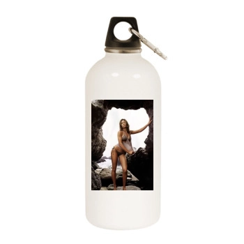 Jessica Biel White Water Bottle With Carabiner