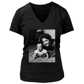 Elizabeth Taylor Women's Deep V-Neck TShirt