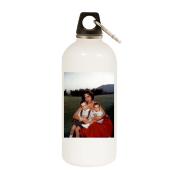 Elizabeth Taylor White Water Bottle With Carabiner