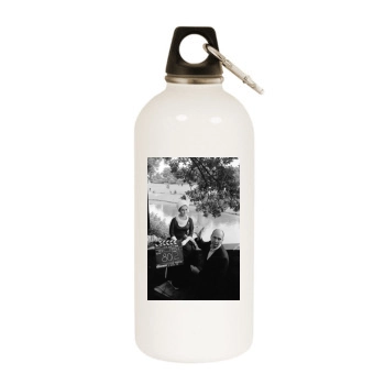 Elizabeth Taylor White Water Bottle With Carabiner