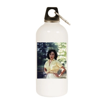 Elizabeth Taylor White Water Bottle With Carabiner