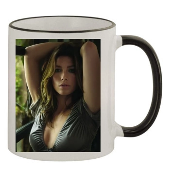 Jessica Biel 11oz Colored Rim & Handle Mug