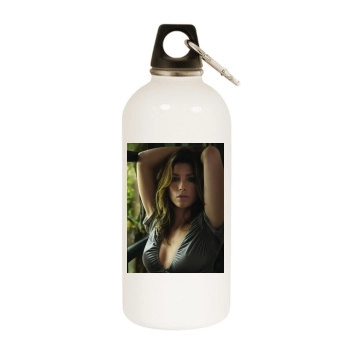 Jessica Biel White Water Bottle With Carabiner