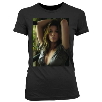 Jessica Biel Women's Junior Cut Crewneck T-Shirt