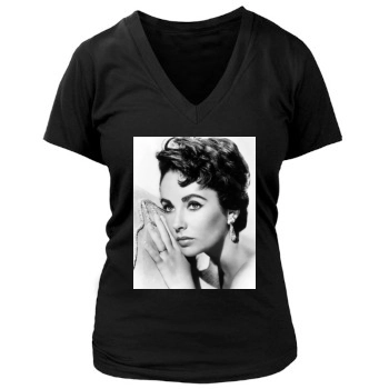 Elizabeth Taylor Women's Deep V-Neck TShirt