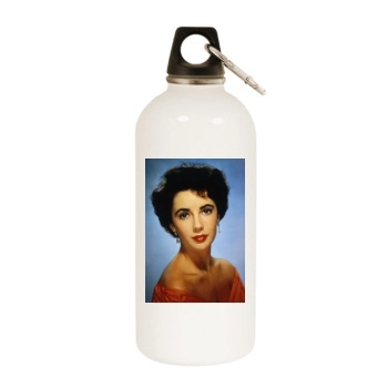 Elizabeth Taylor White Water Bottle With Carabiner