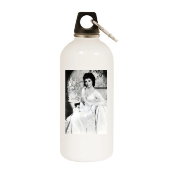 Elizabeth Taylor White Water Bottle With Carabiner