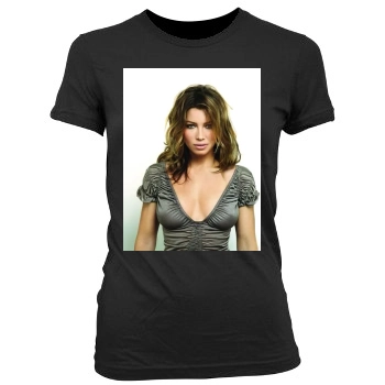 Jessica Biel Women's Junior Cut Crewneck T-Shirt