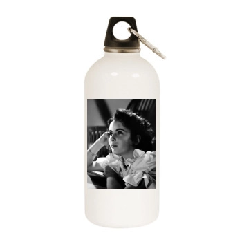 Elizabeth Taylor White Water Bottle With Carabiner