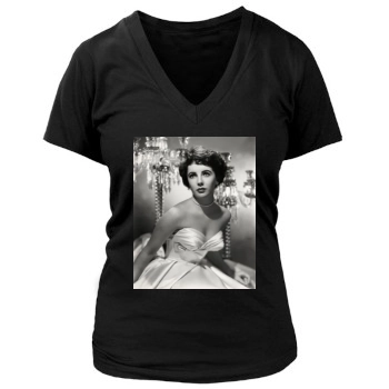 Elizabeth Taylor Women's Deep V-Neck TShirt