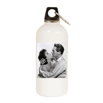 Elizabeth Taylor White Water Bottle With Carabiner