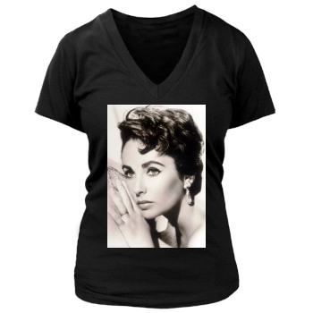 Elizabeth Taylor Women's Deep V-Neck TShirt