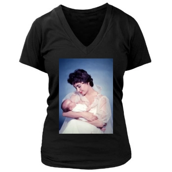 Elizabeth Taylor Women's Deep V-Neck TShirt