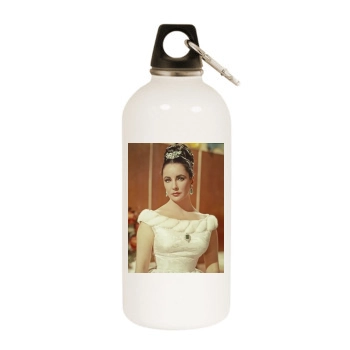 Elizabeth Taylor White Water Bottle With Carabiner