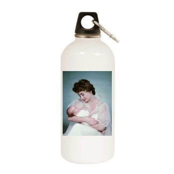 Elizabeth Taylor White Water Bottle With Carabiner