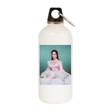 Elizabeth Taylor White Water Bottle With Carabiner