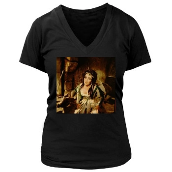 Elizabeth Taylor Women's Deep V-Neck TShirt