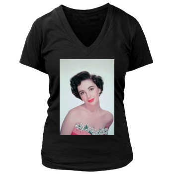 Elizabeth Taylor Women's Deep V-Neck TShirt