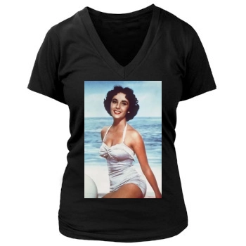 Elizabeth Taylor Women's Deep V-Neck TShirt