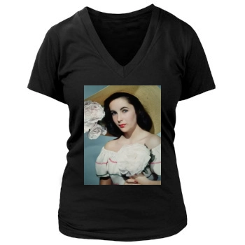 Elizabeth Taylor Women's Deep V-Neck TShirt