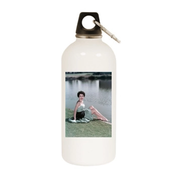 Elizabeth Taylor White Water Bottle With Carabiner